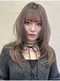 韓国風/レイヤー/小顔/前髪カット/髪質改善/グレージュ/透明感