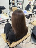 マロンベージュくびれヘア顔周りレイヤー夏ケアブリーチ所沢韓国
