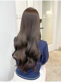 ホワイトグレージュミニウルフデジタルパーマチェリーブラウン