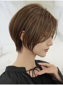 表参道酸性ストレートパーマ艶髪ショートベージュアッシュ40代