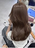 ミディアムレイヤー/グレージュティー/質感整トリートメント