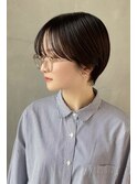 ショートヘア黒髪暗髪ボブグレージュくびれ丸み前髪20代30代40代