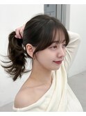韓国ヘア　レイヤー　顔まわり