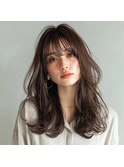 くびれミディアムレイヤー 「揺れバング×くびれウェーブ」