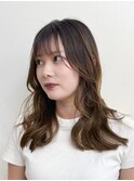 西/韓国風パーマ/顔周りレイヤー/小顔/くびれヘア/銀座