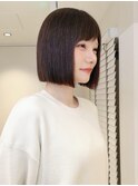 【切りっぱなしボブ】前髪あり×髪質改善ストレートボブ