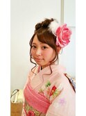 編みこみ成人式アップ