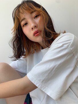 オアシス(oasis) 【oasisマミ】フェイスフレーミングカラー インナーオレンジ BOB