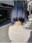 ボブ×ブルーアッシュトレンドスタイル