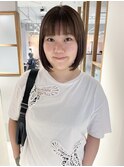 "久保田"前髪縮毛矯正ストレートカットまとまるボブ前下がり
