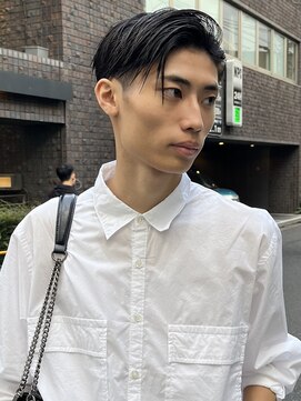 ロイ 南青山 表参道(ROI) 黒髪ニュアンスパーマセンターパートスパイラルパーマショート
