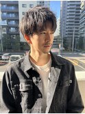 アップバング束感ショートツーブロックスキンフェードハイライト