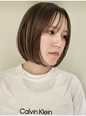 ハイライトバレイヤージュダブルカラーショートカット30代40代