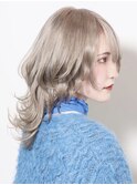 韓国風ウルフカット/ロングウルフ/ミルクティーベージュ