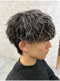 メッシュハイライトスパイラルパーマツイストパーマツーブロック