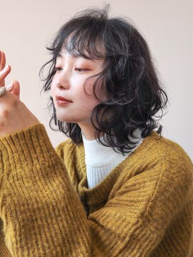 シスタ(SISTA) パーマボブニュアンスパーマ/黒髪パーマウルフ/ゆるふわパーマ