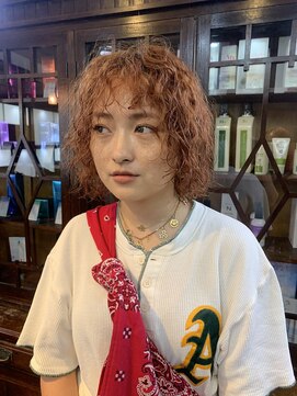 遊人セントラル(CENTRAL) オレンジボブ/ブリーチパーマ