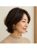 ミセスふんわりレイヤーグラボブ30代 40代 50代 60代　髪質改善