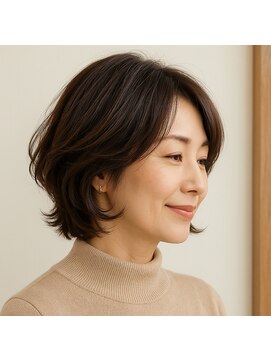 スープレックス ヘアーデザイン(SOUPREX HAIR DESIGN) ミセスふんわりレイヤーグラボブ30代 40代 50代 60代 髪質改善