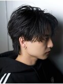 センターパートフェザーパーマシャドウパーマメンズパーマ