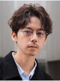 原宿無造作シャドウパーマ微分けセンターパートウルフ茶髪fifth