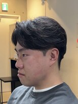 ブルニール 心斎橋(BLEUNIR) フェザーパーマ 軽め センターパート 毛流れ ナチュラル