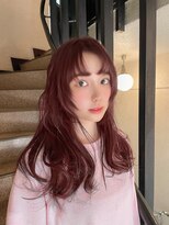 ピエスデシュブー(piece des cheveux) ゆる巻きピンクグレージュ顔まわりレイヤー