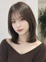 フォト イケブクロ(foto IKEBUKURO)&nbsp;結べる小顔ミディアムレイヤー/顔まわりカット/グレージュ/池袋