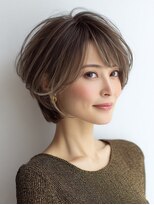 Heart's美人設計と白髪ぼかし専門店 青山表参道店 脱白髪染め/ショートヘア【ハーツ】&nbsp;白髪ぼかし脱白髪染め似合わせショートボブ40代50代60代