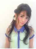ハーフアップ&フィッシュボーン
