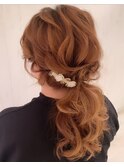 ローポニー/参列ヘア/結婚式
