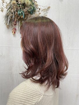 プランタン(Printemps) バウンシーカールバーガンディー暖色系カラーハイライトカラー