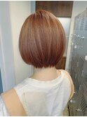 【遠藤】ショートボブ20代30代40代ピンクベージュ丸みショート