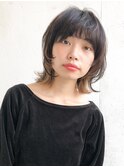 大人かわいい黒髪ウルフ