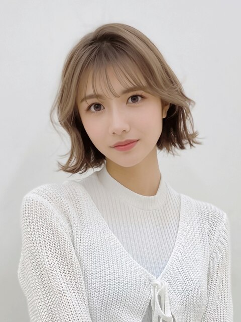 2wayバング韓国前髪シースルーセミロングヨシンモリ大人美人