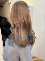 ジーナ  札幌大通(Zina)&nbsp;美髪＊エアリーロング＊ブロンド×水色＊髪質改善＊Zina札幌大通
