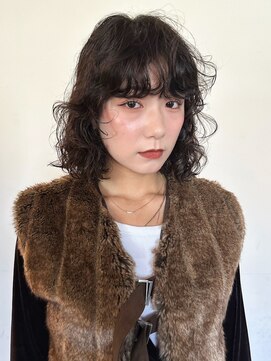 アイティーバイアルバム 八王子店(IT by ALBUM) 似合わせカットマロンベージュウェーブミディアム_F10341