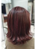 30代40代50代60代ピンク系　ハイライト　脱白髪染め　白髪ぼかし