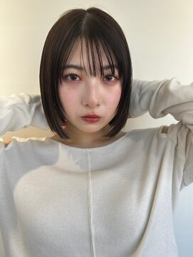 COVER HAIR ACADEMY 北浦和【カバーヘア アカデミー】北浦和西口店【4/6 OPEN(予定)】 オリーブグレージュ艶髪ぱっつん前下がりボブp　20代30代40代