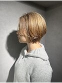 ICY秋成｢フォギーベージュ&骨格矯正ショートボブ｣