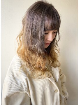 セルカ 高田馬場(CERCA) バレイヤージュ×イエローグレージュグラデーションカラー