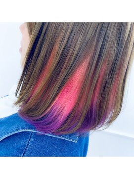 テクライズ 豊橋店(TECHRISE) ピンク×パープル×インナーカラー×すそカラー