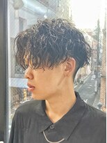 アップ(A+hair) ツイストスパイラルセンターパート前下がりマッシュ神戸三宮元町