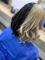 ラビス クローバー(Lovis clover) ブラック ホワイトベージュ ボブウルフ 韓国ヘア