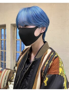 ベル 表参道Terrace(Belle) 【お客様ヘア】メンズ大人気！シースルーマッシュ&シアーブルー