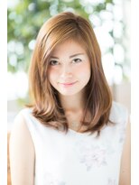 アボヘアー(Abo hair)&nbsp;ハニーベージュ無造作ゆるウェーブ センター ベージュ