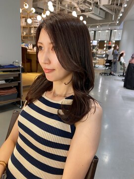 ウノプリール 茶屋町店(unopulir) 大人上品くびれレイヤー＊セミロング＊もみれ毛＊ブラウンカラー