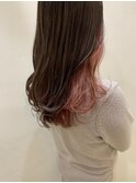 ブラウングレージュ×インナーピンク**【正木】