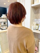 キャアリー(Caary)&nbsp;福山市美容室Caary冬カラーレッドカシスカラーショートボブ