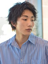 ディッセンバー 神宮前(December)&nbsp;ニュアンスパーマアッシュブラックウルフ波巻きスパイラル渋谷